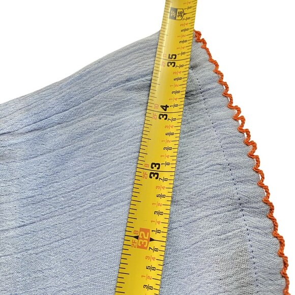 Tory Burch Bright Blue Embroidered Cotton Boho Short Skirt Size 14 - Picture 11 of 12